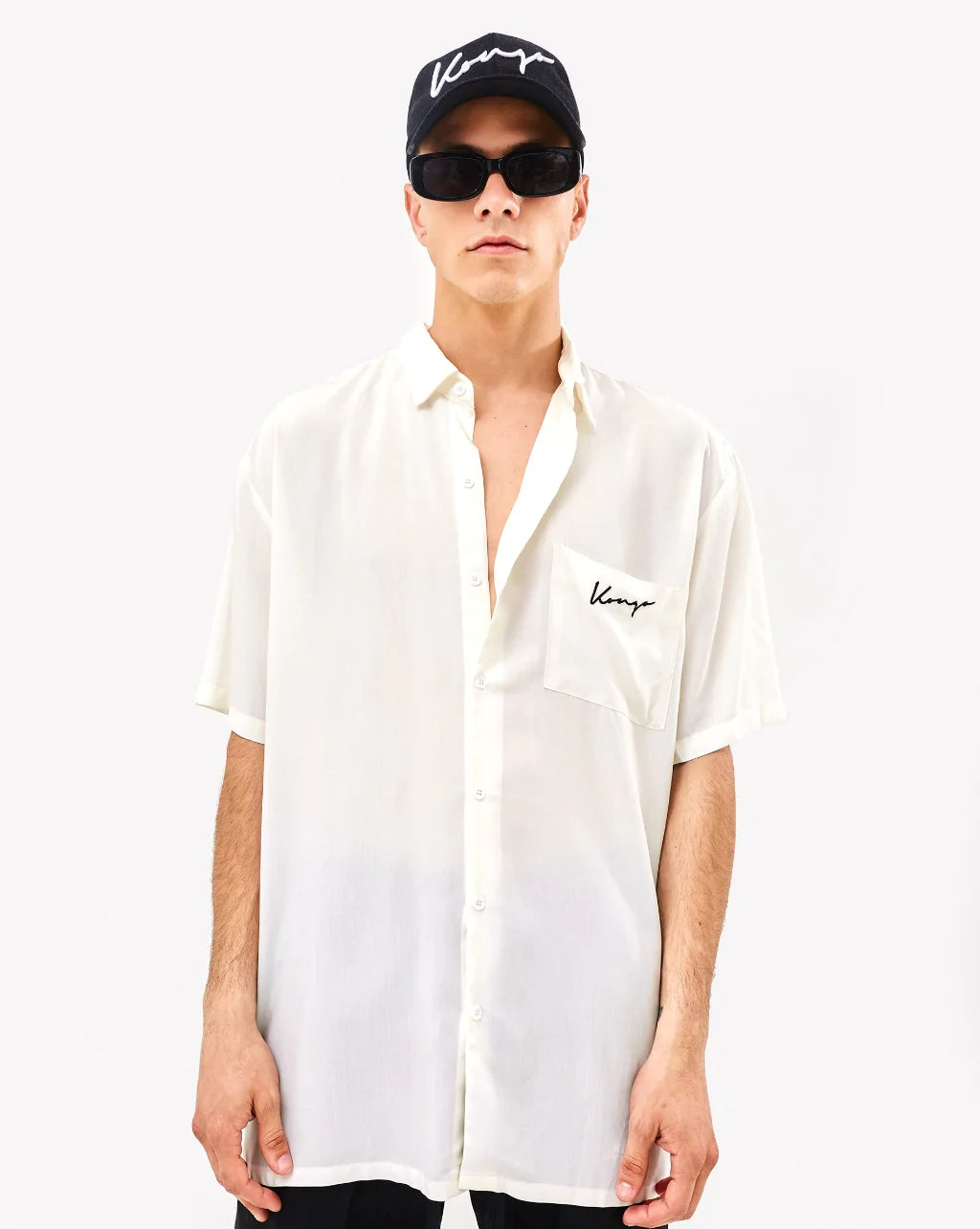Lightweight half Sleeve Milan White Shirt with one Pocket - gender neutral