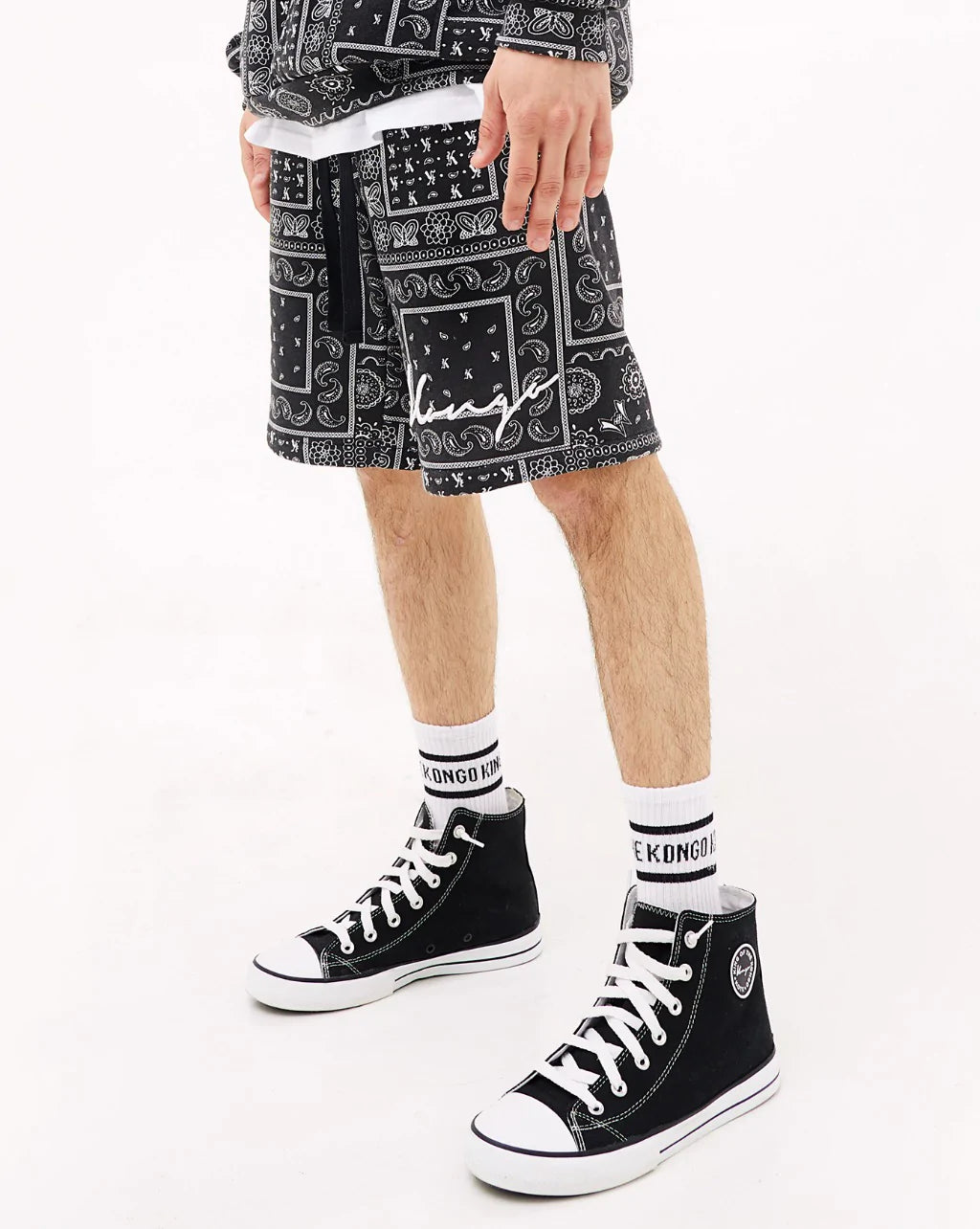 light Cotton Classic Pockets Sweat bandana black Shorts - gender neutral