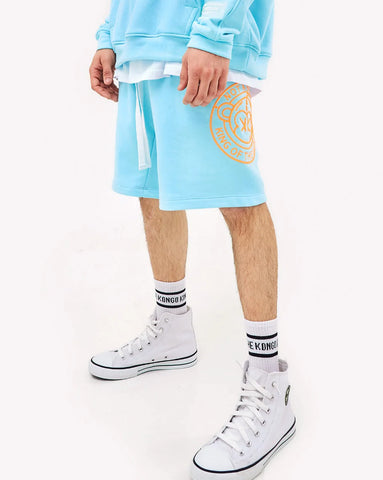 light Cotton Classic Pockets Sweat Monkey Light Blue Shorts - gender neutral