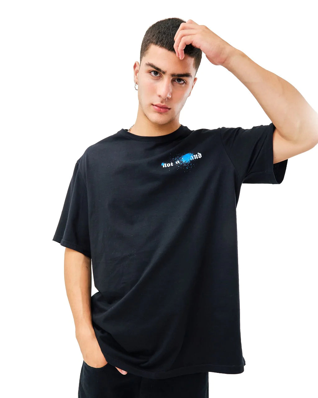 Loose fit Lightweight Oversized spray black T-Shirt- Gender Neutral