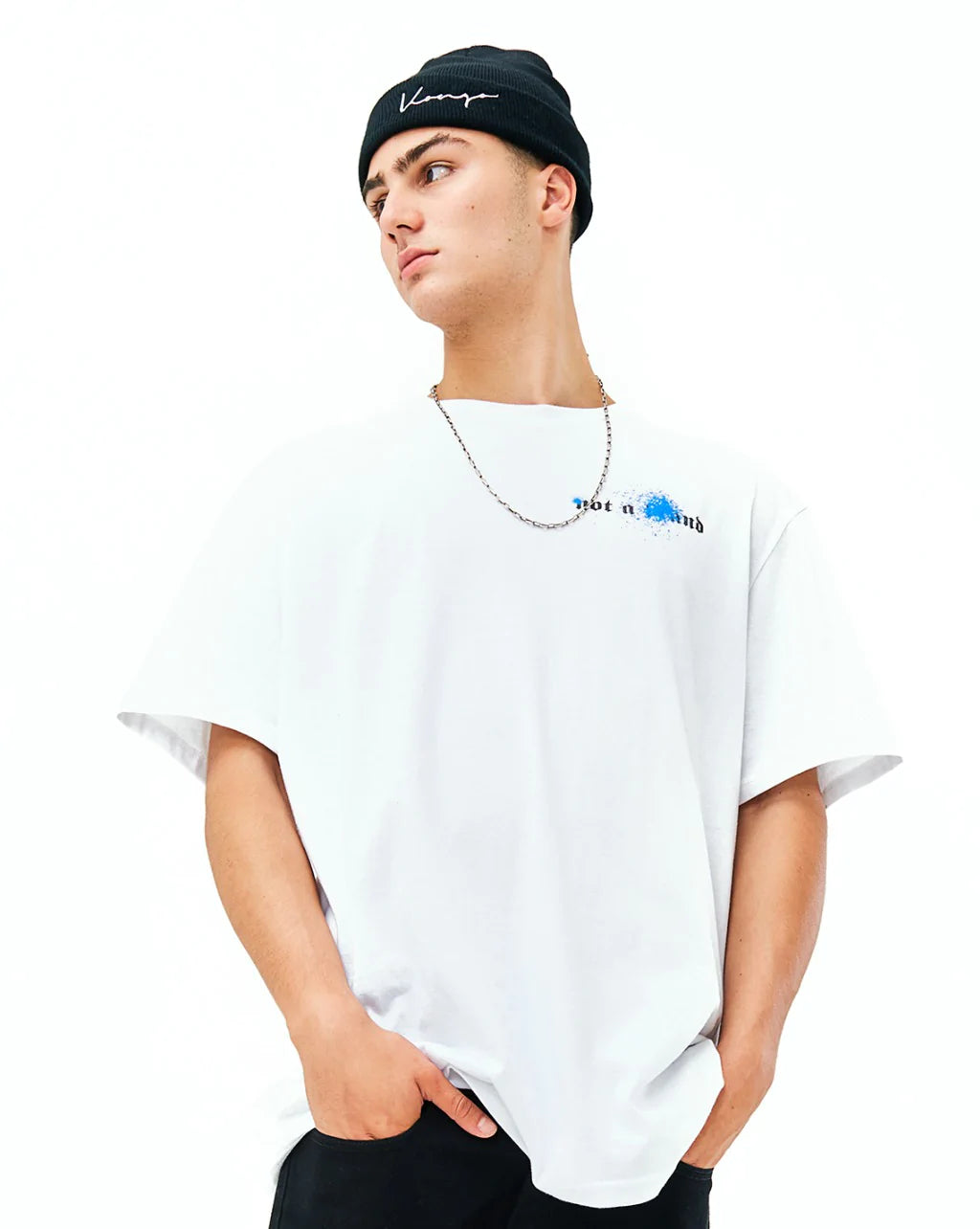 Loose fit Lightweight Oversized spray white T-Shirt- Gender Neutral