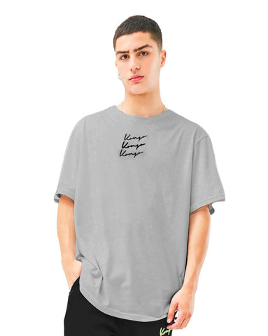 Thin cotton Oversized triple Essential gray T-Shirt- Gender Neutral