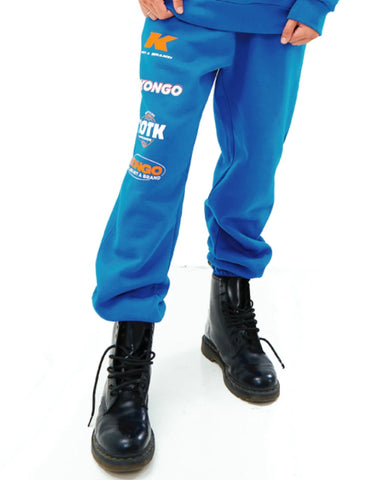 Regular Fit Heavy Cotton race blue Pants with Pockets - gender neutral